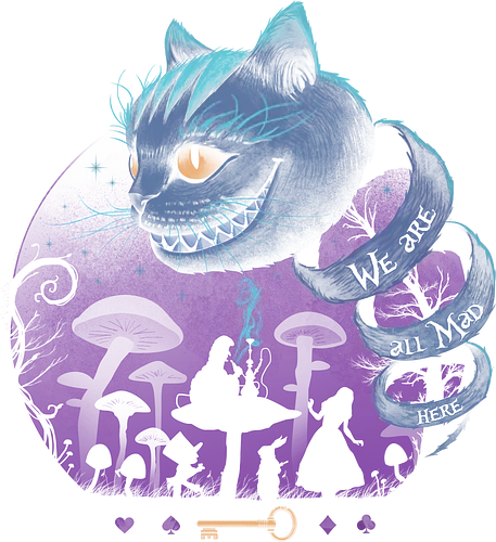 Wonderful Madness - alice, alice im wunderland, alice in wonderland, grinsekatze, cheshire cat, lewis carroll, we are all mad here, Wunderland, bunny, tweedledum, tweedledee